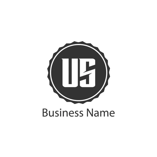 Anfangsbuchstabe Uns Logo Vorlage Design — Stockvektor