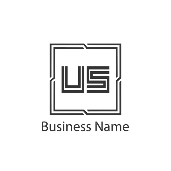 Anfangsbuchstabe Uns Logo Vorlage Design — Stockvektor