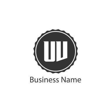 İlk harf Uv Logo tasarım şablonu