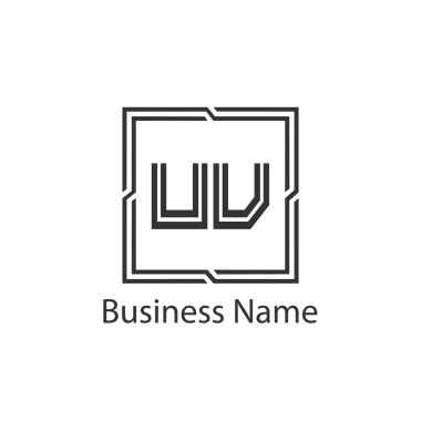 İlk harf Uv Logo tasarım şablonu