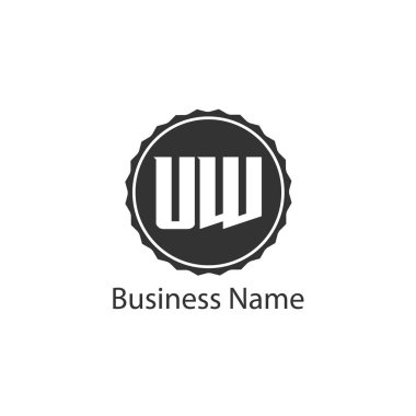 İlk harf Uw Logo tasarım şablonu