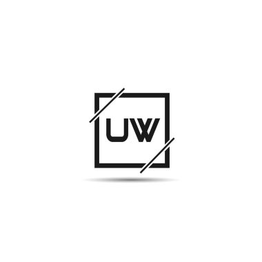 İlk harf Uw Logo tasarım şablonu