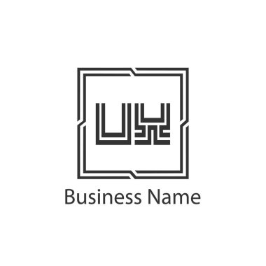 İlk harf Ux Logo tasarım şablonu
