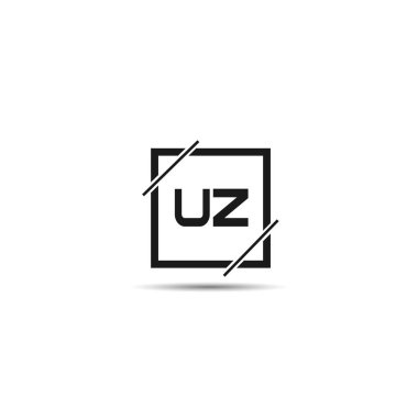 İlk harfi Uz Logo tasarım şablonu