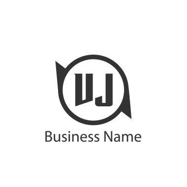 İlk harf Vj Logo tasarım şablonu