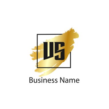 İlk harf Vs Logo tasarım şablonu