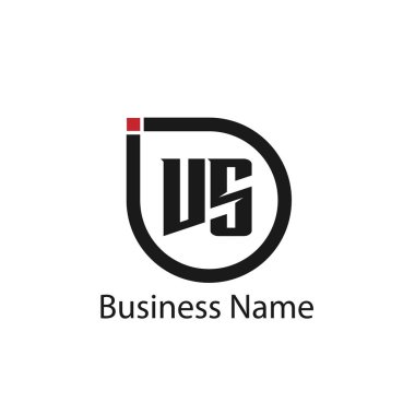 İlk harf Vs Logo tasarım şablonu