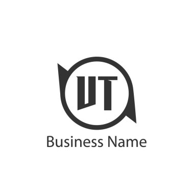 İlk mektup Vt Logo tasarım şablonu