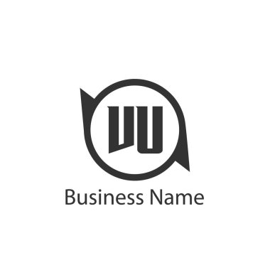 İlk harf Vu Logo tasarım şablonu