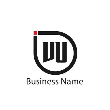İlk harf Vu Logo tasarım şablonu