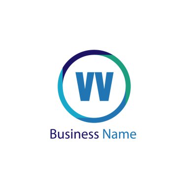 İlk harf Vv Logo tasarım şablonu