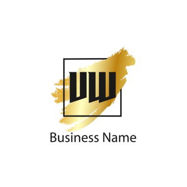 İlk harf Vw Logo tasarım şablonu