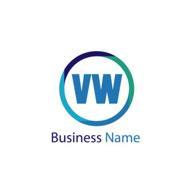 İlk harf Vw Logo tasarım şablonu