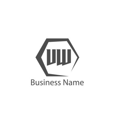 İlk harf Vw Logo tasarım şablonu