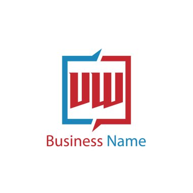 İlk harf Vw Logo tasarım şablonu