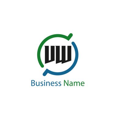 İlk harf Vw Logo tasarım şablonu