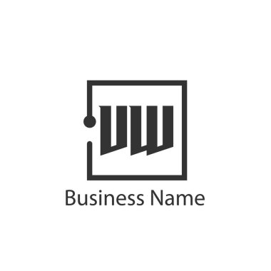 İlk harf Vw Logo tasarım şablonu