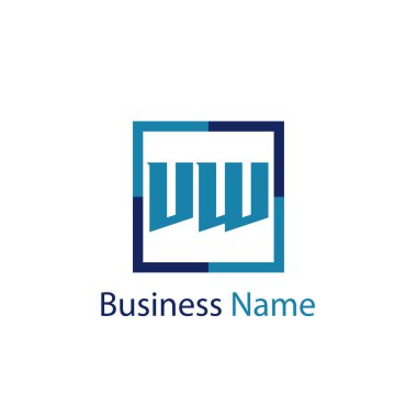 İlk harf Vw Logo tasarım şablonu