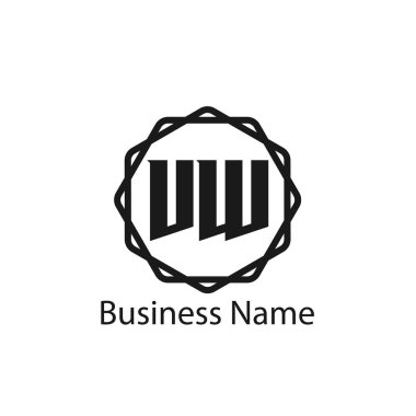 İlk harf Vw Logo tasarım şablonu
