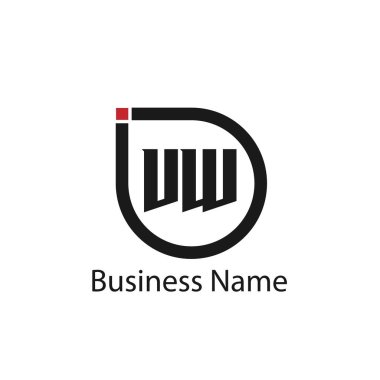 İlk harf Vw Logo tasarım şablonu
