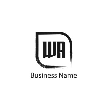 İlk harf Wa Logo tasarım şablonu