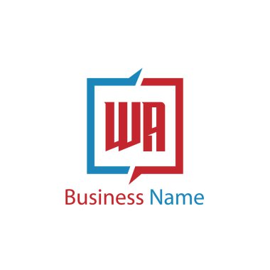 İlk harf Wa Logo tasarım şablonu