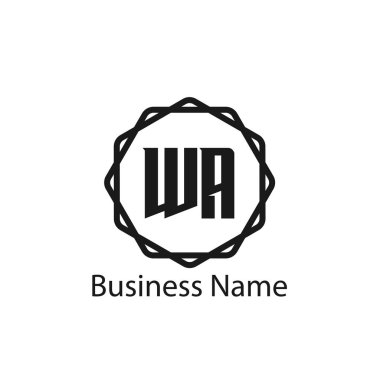 İlk harf Wa Logo tasarım şablonu