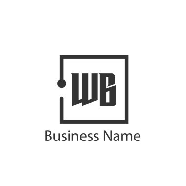 İlk harf Wb Logo tasarım şablonu