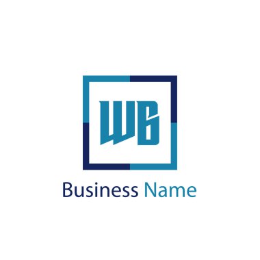 İlk harf Wb Logo tasarım şablonu