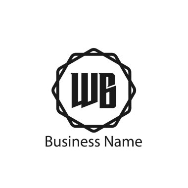 İlk harf Wb Logo tasarım şablonu