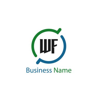 Initial Letter WF Logo Template Design vector