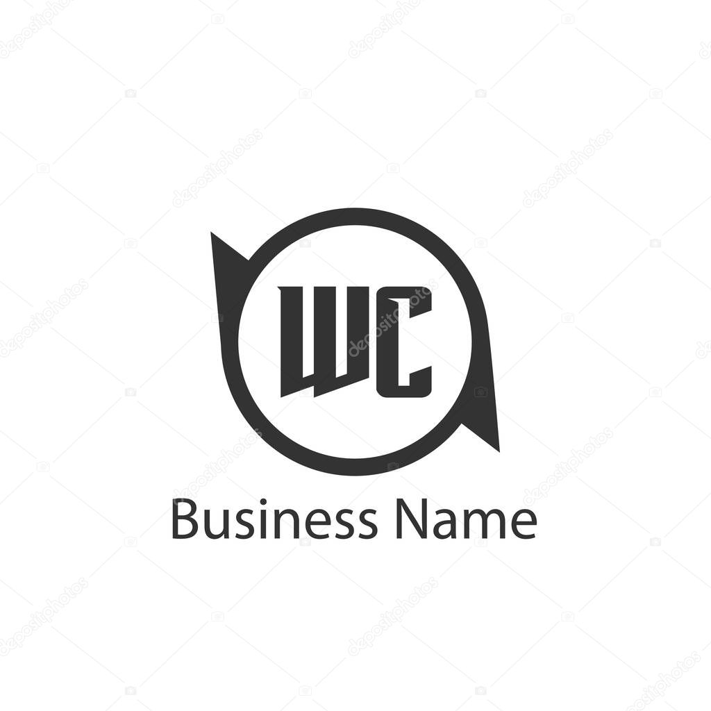 Initial Letter WC Logo Template Design