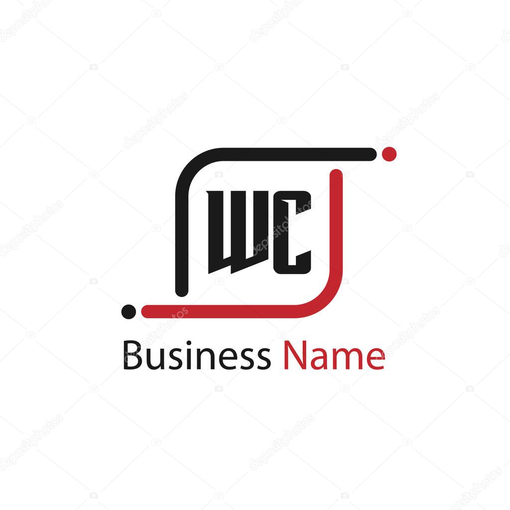 Initial Letter WC Logo Template Design