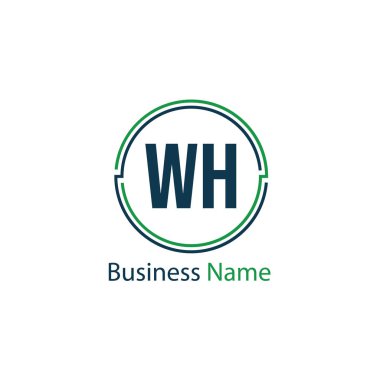 İlk harf Wh Logo tasarım şablonu