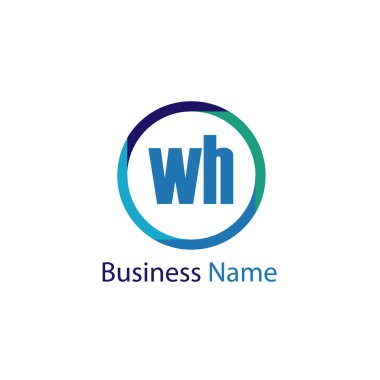 İlk harf Wh Logo tasarım şablonu
