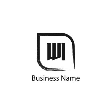 İlk mektup Wi Logo tasarım şablonu