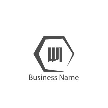 İlk mektup Wi Logo tasarım şablonu