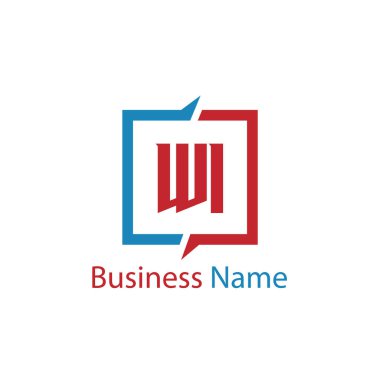 İlk mektup Wi Logo tasarım şablonu