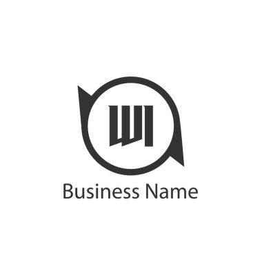 İlk mektup Wi Logo tasarım şablonu