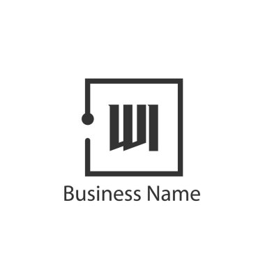İlk mektup Wi Logo tasarım şablonu