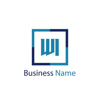 İlk mektup Wi Logo tasarım şablonu