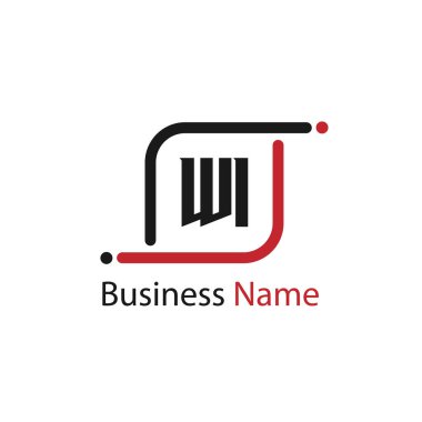 İlk mektup Wi Logo tasarım şablonu