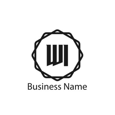 İlk mektup Wi Logo tasarım şablonu
