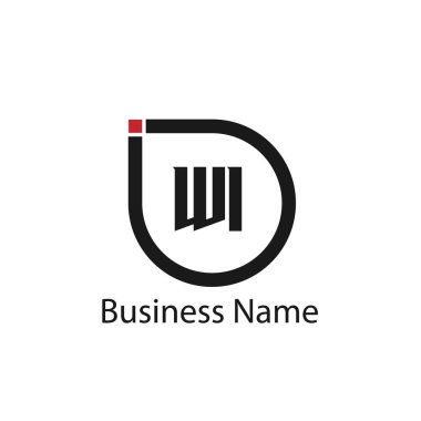 İlk mektup Wi Logo tasarım şablonu