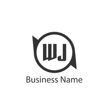 İlk harf Wj Logo tasarım şablonu
