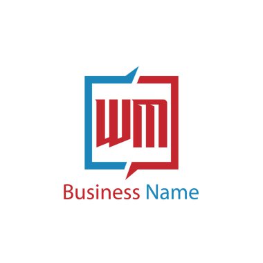 İlk harf Wm Logo tasarım şablonu