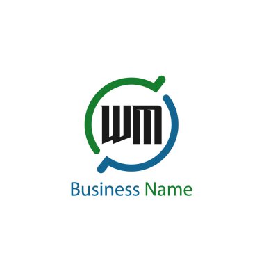 İlk harf Wm Logo tasarım şablonu