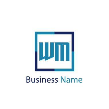 İlk harf Wm Logo tasarım şablonu