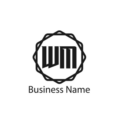 İlk harf Wm Logo tasarım şablonu