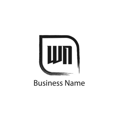 İlk harf Wn Logo tasarım şablonu